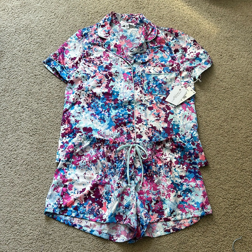In Bloom by Jonquil Silk Floral Pajama Set - Size Small - Picture 2 of 9